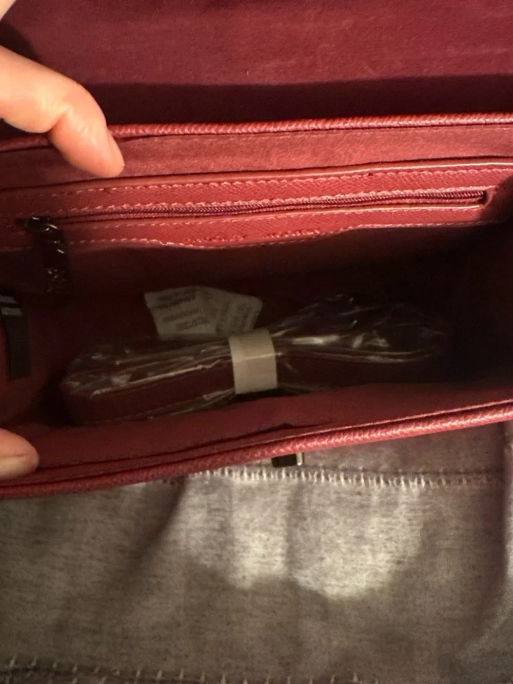 Red Studded Top-Handle Women's Bag by MB (Monogram)